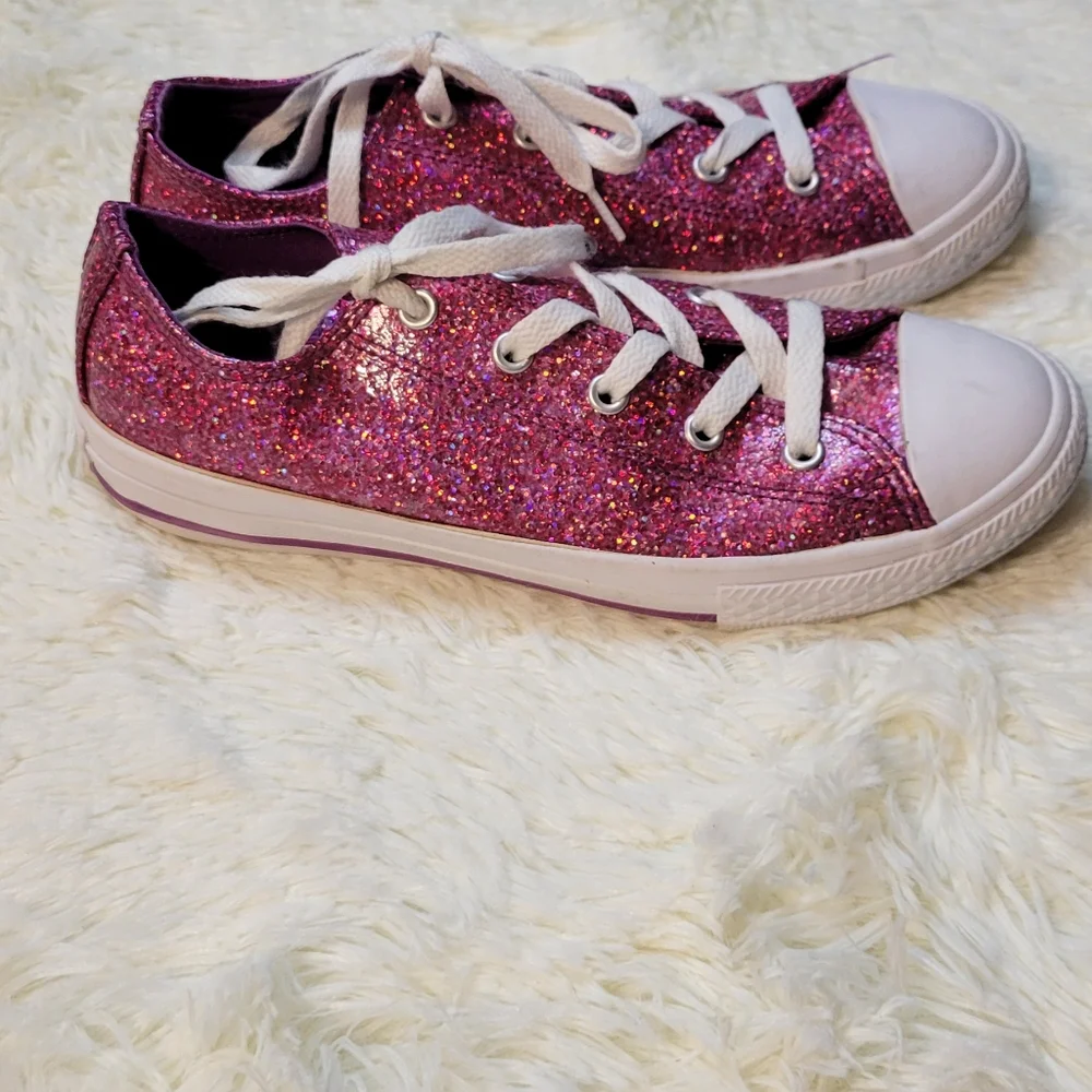 Converse All Stars, Size 4, Pink Glitter, Barbie Core Low Top